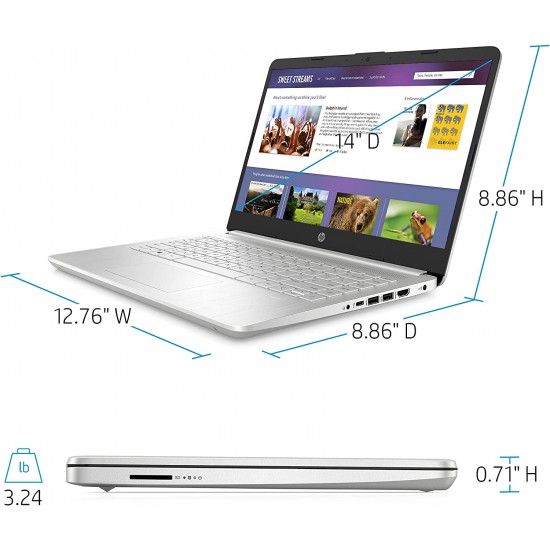 HP 14” FHD IPS Laptop Computer,11th Gen Intel i3-1115G4 (Up to 4.1GHz, Beat i5-1035G4), 4GB RAM, 256GB PCIe SSD, HD Webcam, WiFi, Bluetooth 4.2, HDMI, Win10 S + Marxsol Cables