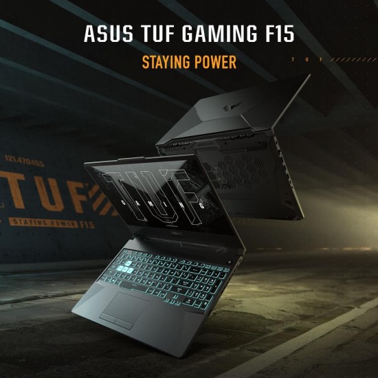TUF Gaming F15 FX506HF-HN014W Gaming Laptop With 15.6-Inch FHD Display, Core i5-11400H Processor / 8GB RAM / 512GB SSD / 4GB NVIDIA GeForce RTX 2050 Graphics / Win 11 Home / English/Arabic Graphite Black