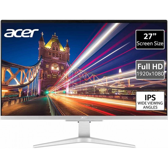 Acer Aspire C27-1655 All-in-One PC - (Intel Core i7-1165G7, 8GB, 512GB SSD, 27 inch Full HD Display, Wireless Keyboard and Mouse, Windows 11, Silver) Acer Aspire C27-1655 All-in-One PC - (Intel Core i7-1165G7, 8GB, 512GB SSD, 27 inch Full HD Display, Wireless Keyboard and Mouse, Windows 11, Silver)