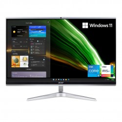 Aspire C24-1650-UA92 AIO Desktop With 23.8-Inch Full HD IPS Display, Core i5-1135G7 Processer/8GB RAM/512GB SSD/Intel Iris Xe Graphics/Windows 11 Home English/Arabic Silver