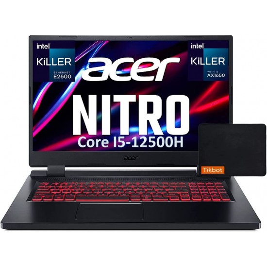 Acer 2022 Nitro 5 17.3" FHD IPS 144Hz Gaming Laptop Core i5 12500H(Beats i7-11800H) NVIDIA RTX 3050 Thunderbolt 4 Intel Killer Ethernet w/Mouse Pad (16GB RAM| 1TB PCIe SSD) Acer 2022 Nitro 5 17.3" FHD IPS 144Hz Gaming Laptop Core i5 12500H(Beats i7-11800H) NVIDIA RTX 3050 Thunderbolt 4 Intel Killer Ethernet w/Mouse Pad (16GB RAM| 1TB PCIe SSD)