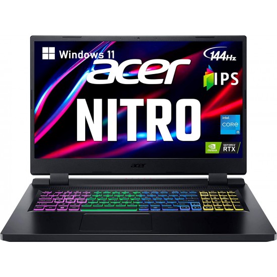Acer Nitro 5 AN517-55 Gaming Laptop, Intel Core i5-12500H, 17.3" FHD IPS 144Hz Display, NVIDIA GeForce RTX 3050 GPU, 8GB DDR4 RAM, 512GB SSD, RGB Backlit Keyboard, Windows 11 Home, TWE Mouse Pad Acer Nitro 5 AN517-55 Gaming Laptop, Intel Core i5-12500H, 17.3" FHD IPS 144Hz Display, NVIDIA GeForce RTX 3050 GPU, 8GB DDR4 RAM, 512GB SSD, RGB Backlit Keyboard, Windows 11 Home, TWE Mouse Pad