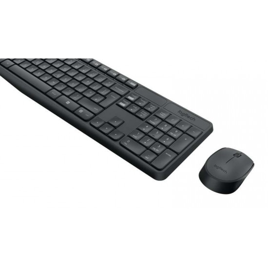 Logitech MK235 Wireless Combo Keyboard and Mouse, English Arabic Layout, Grey | 920-007927 / 920-007931