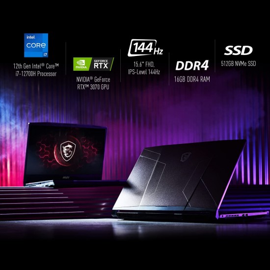 MSI Pulse GL66 15.6" FHD 144Hz Gaming Laptop Intel Core i7-12700H RTX3060 16GB 512GB NVMe SSD Win11